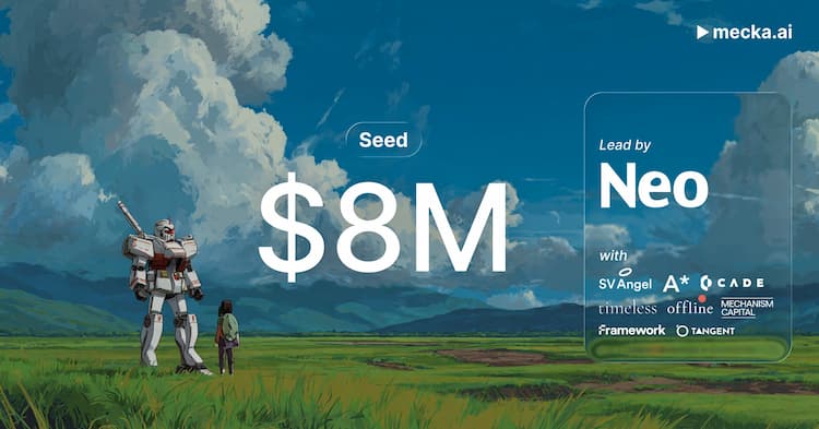 Mecka raises $8M in a Seed round to develop its AI robotics data layer for advanced humanoid robotics.