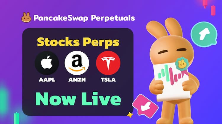 PancakeSwap announces new stock perps perpetual contracts for trading equityโtokenized derivatives.