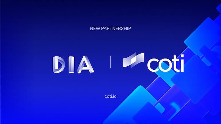 COTI partners with DIA to integrate real-time $COTI data on Ethereum.